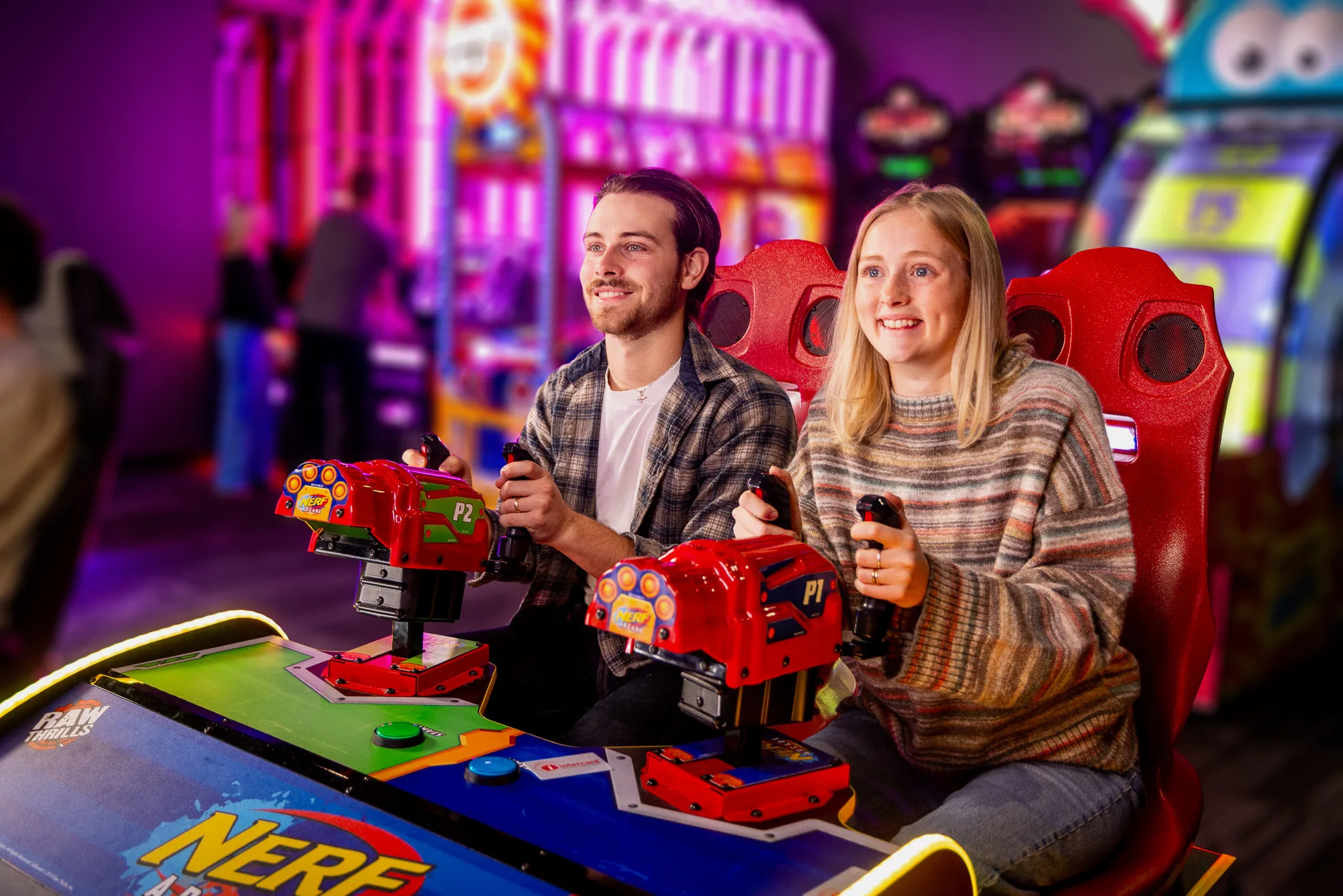 Players enjoying the arcade